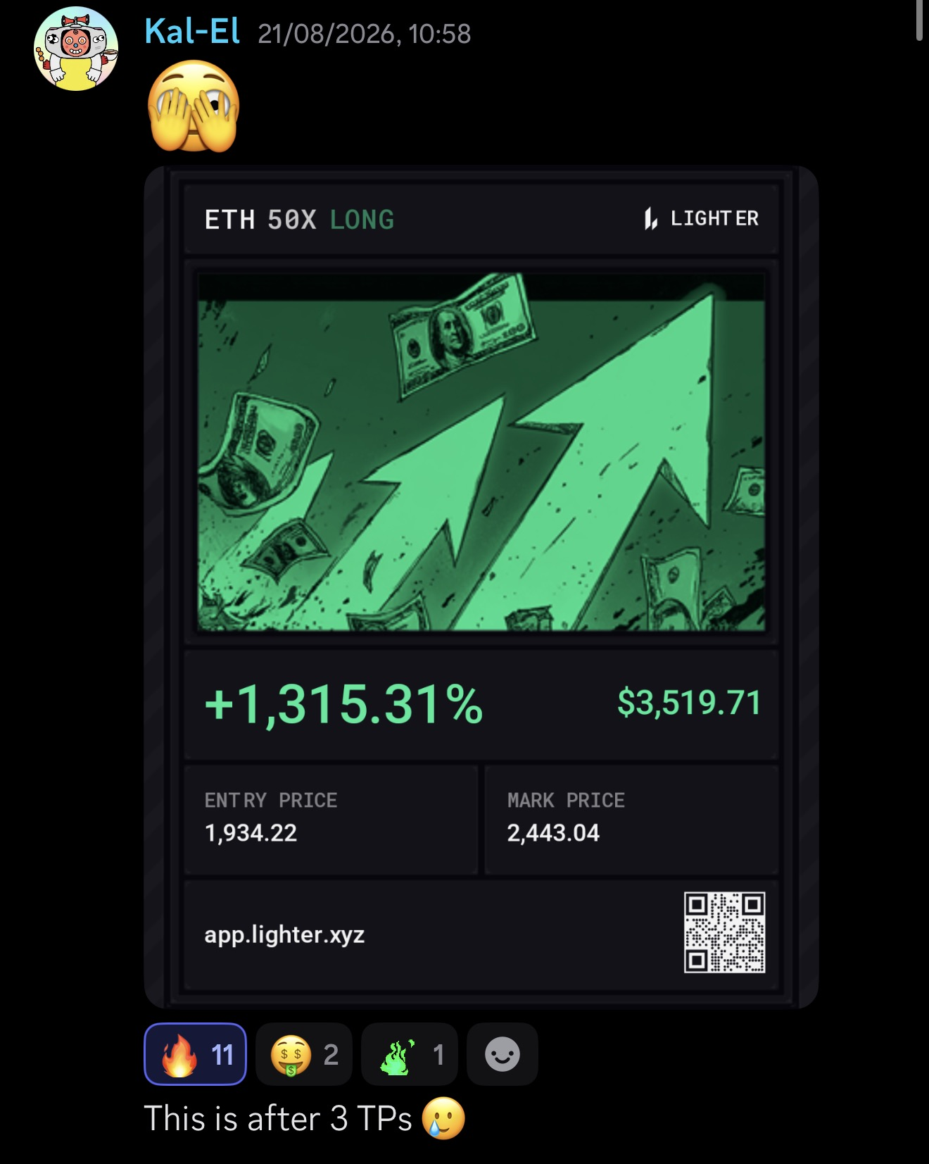 Kal-El’s original trading results submission